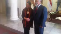 Perdana Menteri dan Presiden Timor Leste Xanana Gusmao bertemu Menteri Luar Negeri RI Retno Marsudi di Jakarta. (Liputan6.com/Andreas Gerry Tuwo) 
