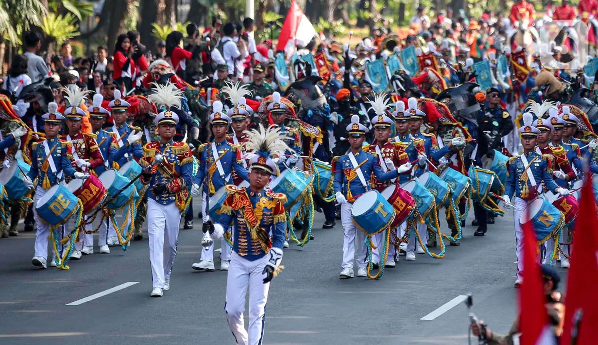 Tim Purna Paskibraka 2023 yang akan bertugas sebagai pembawa bendera Merah Putih adalah Kachina Ozora dari Provinsi Kalimantan Tengah. (Liputan6.com/Herman Zakharia)