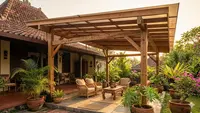 7 Inspirasi Kanopi Teras untuk Rumah Menghadap Matahari Sore