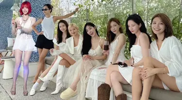 Merayakan anniversary debut ke-17, ketujuh member SNSD terlihat berkumpul bersama. Sayangnya, satu anggota yaitu Sunny tidak dapat hadir karena sedang berada di luar negeri. Oleh karena itu, para member akhirnya sepakat mengedit foto yang diunggah dengan Sunny yang berada di sebelah Yuri. (Liputan6.com/IG/@515sunnyday)