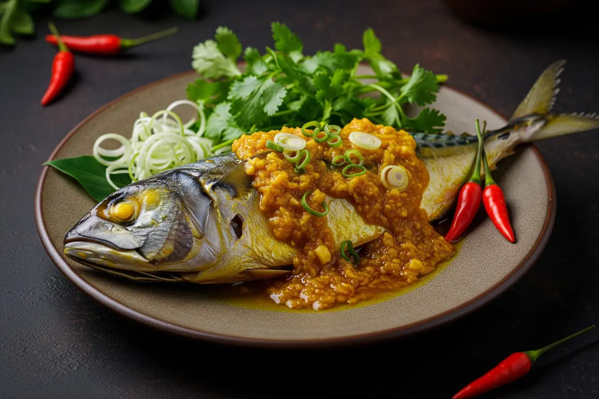 Ilustrasi Ikan Kembung Bumbu Kuning