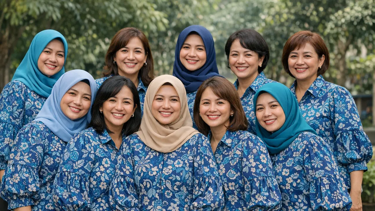 Inspirasi Model Seragam Batik Ibu PKK 2026 (Foto: Reve Art AI)