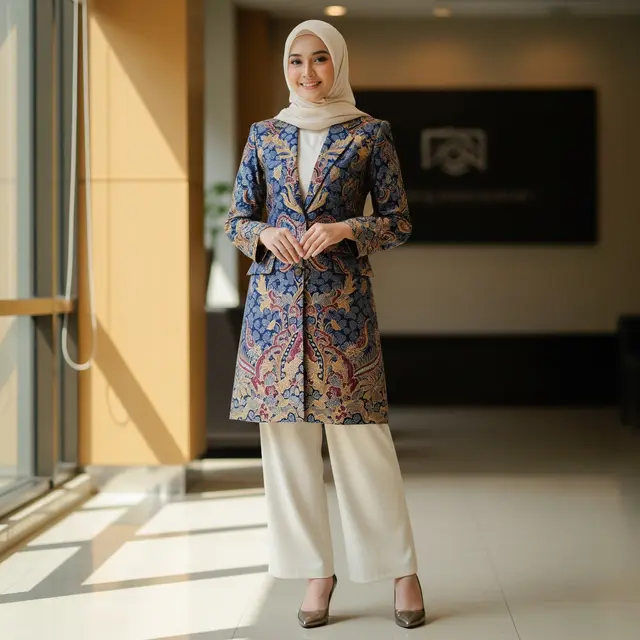 Model Outer Batik Sutra Syar’i