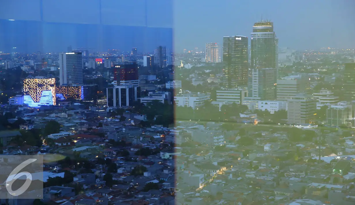 Lanskap gedung bertingkat terlihat dari kawasan Sudirman, Jakarta, Sabtu (14/1). Komite Ekonomi dan Industri Nasional (KEIN) optimis pertumbuhan ekonomi Indonesia pada 2017 dapat mencapai 5,3 persen. (Liputan6.com/Immanuel Antonius)
