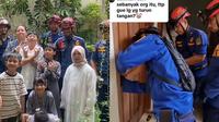 Aksi Damkar Bantu Anggota Keluarga yang Terkunci di Kamar Mandi Saat Kumpul Lebaran, Warganet: Ajakin Makan Opor. (Dok: TikTok&nbsp; @asdfghdin)