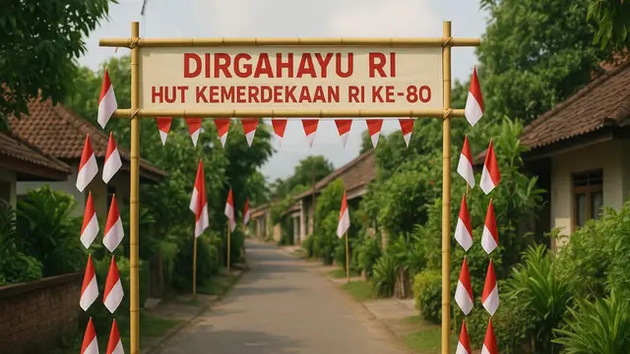 8 Gambar Gapura 17 Agustus dari Bambu Simple, Rekomendasi Dekorasi Kampung yang Estetik