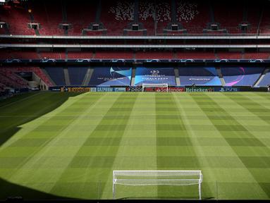 Foto yang diabadikan pada 10 Agustus 2020 ini memperlihatkan pemandangan Stadion Luz di Lisbon, Portugal, dua hari jelang pertandingan perempat final Liga Champions UEFA. (Xinhua/Pedro Fiuza)