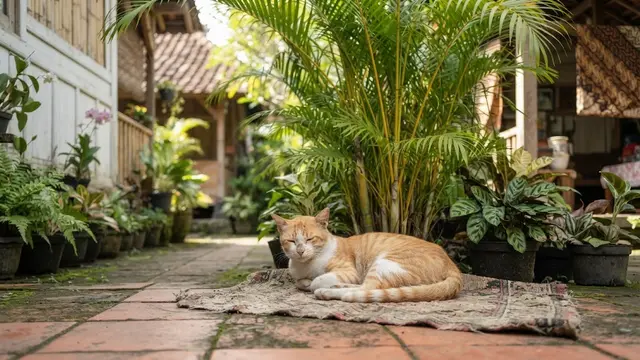 Tanaman hias yang aman untuk kucing dan bikin anabul betah di rumah jenis palem kuning