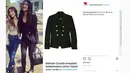 Bukan jaket bomber, Raline Shah juga hobi memakai outer  yang berbentuk blazer seperti ini. Harga blazer yang dimiliki Raline ini juga mencapai jutaan rupiah, tepatnya sekitar 23,5 juta rupiah. (Instagram/fashionselebindo)