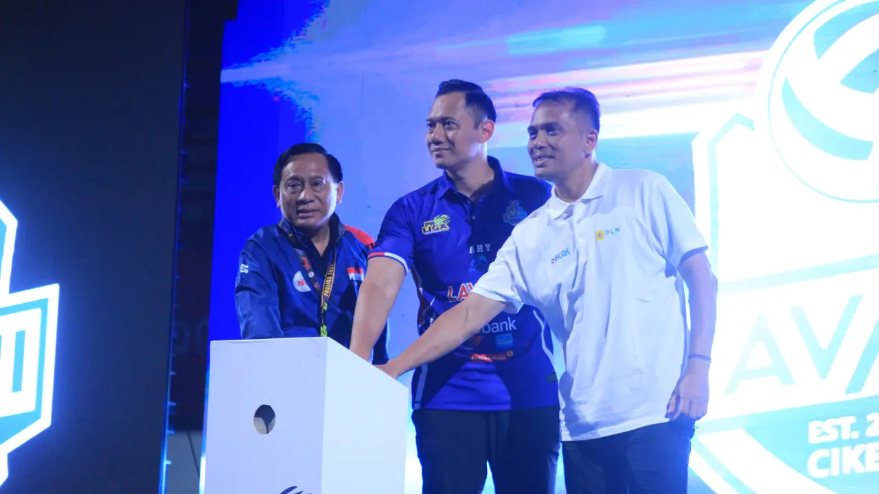 PBVSI, AHY, tekan tombol pembukaan PLN MObile Proliga 2024