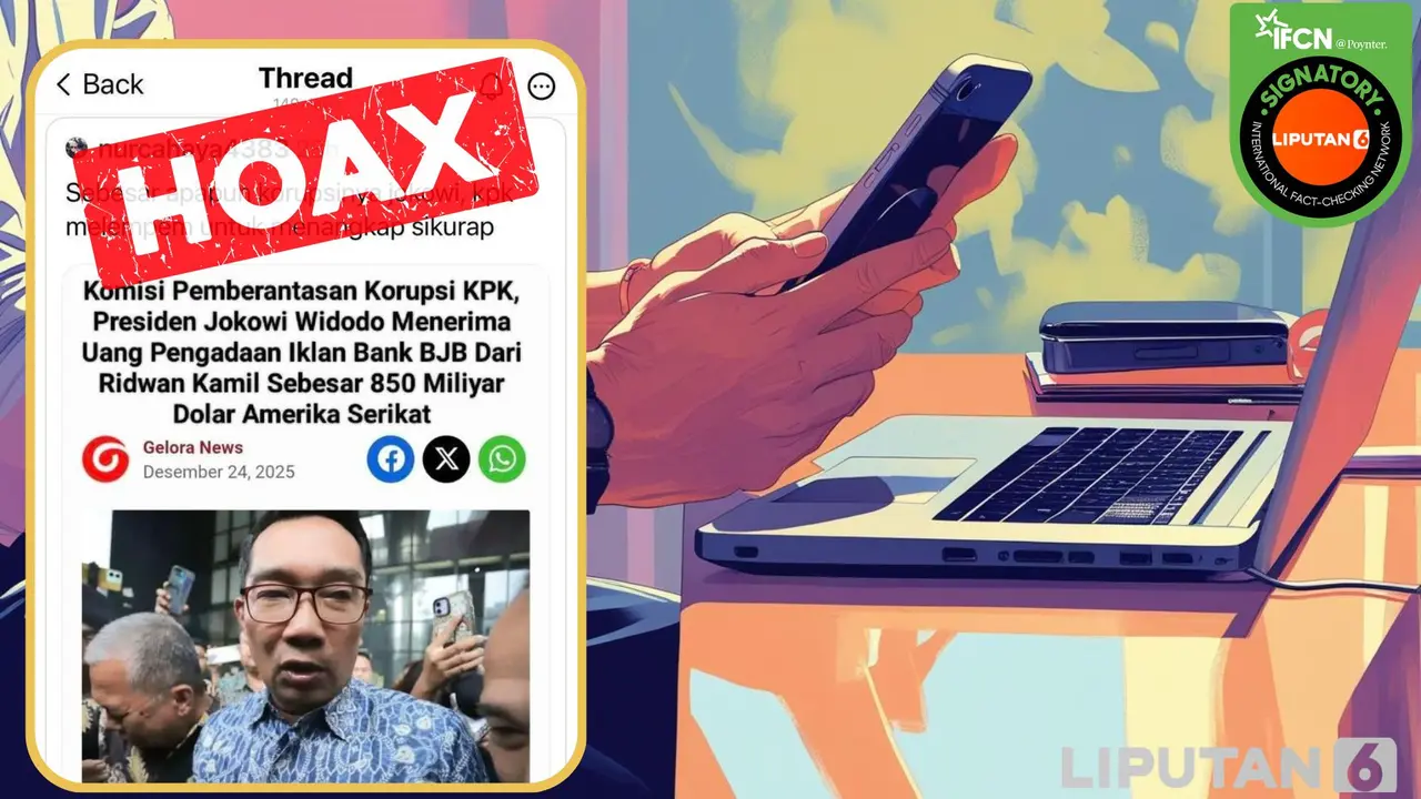 Cek Fakta artikel mantan Presiden Jokowi terima uang 850 dolar AS dari Ridwan Kamil