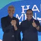 Bakal calon presiden (capres) Ganjar Pranowo dan Anies Baswedan bertemu dalam satu acara Hari Menjadi Manusia di Kuningan, Jakarta Selatan, Sabtu (29/7/2023). (Liputan6.com/Nanda Perdana Putra)