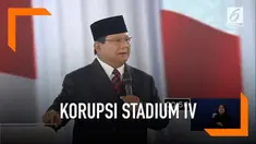 Prabowo sebut status korupsi di Indonesia sudah parah, bahkan disebutnya sudah stasium IV.