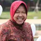 Wali Kota Surabaya Tri Rismaharini saat peluncuran gerakan Jaga Bhumi periode ke-2 di Jakarta, Rabu (21/11). Gerakan ini memiliki slogan 'Kembalikan Kejayaan Alam Indonesia'. (Liputan6.com/Immanuel Antonius)