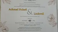 Undangan Resepsi Pernikahan Lindswell Kwok dan Achmad Hulaefi