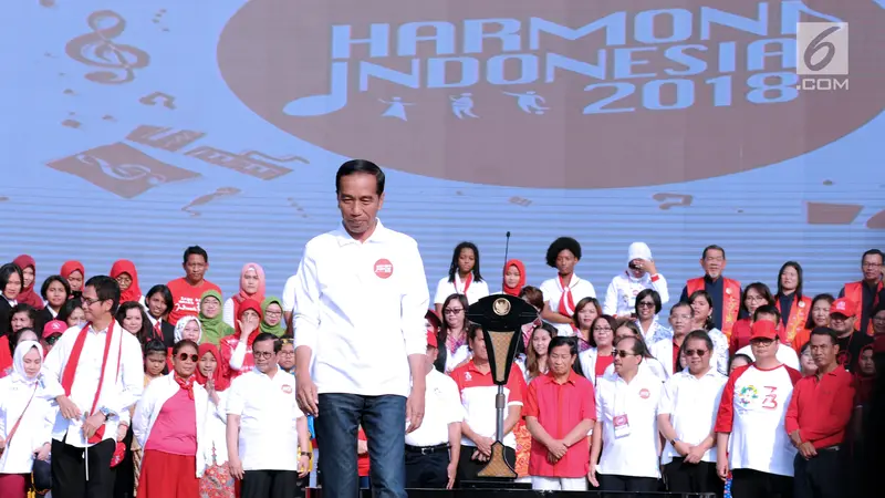 Presiden Jokowi Bernyanyi Bersama di Harmoni Indonesia 2018