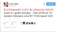 Vicky Vette Bikin Kuis memeriahkan MU vs Chelsea (Twitter)