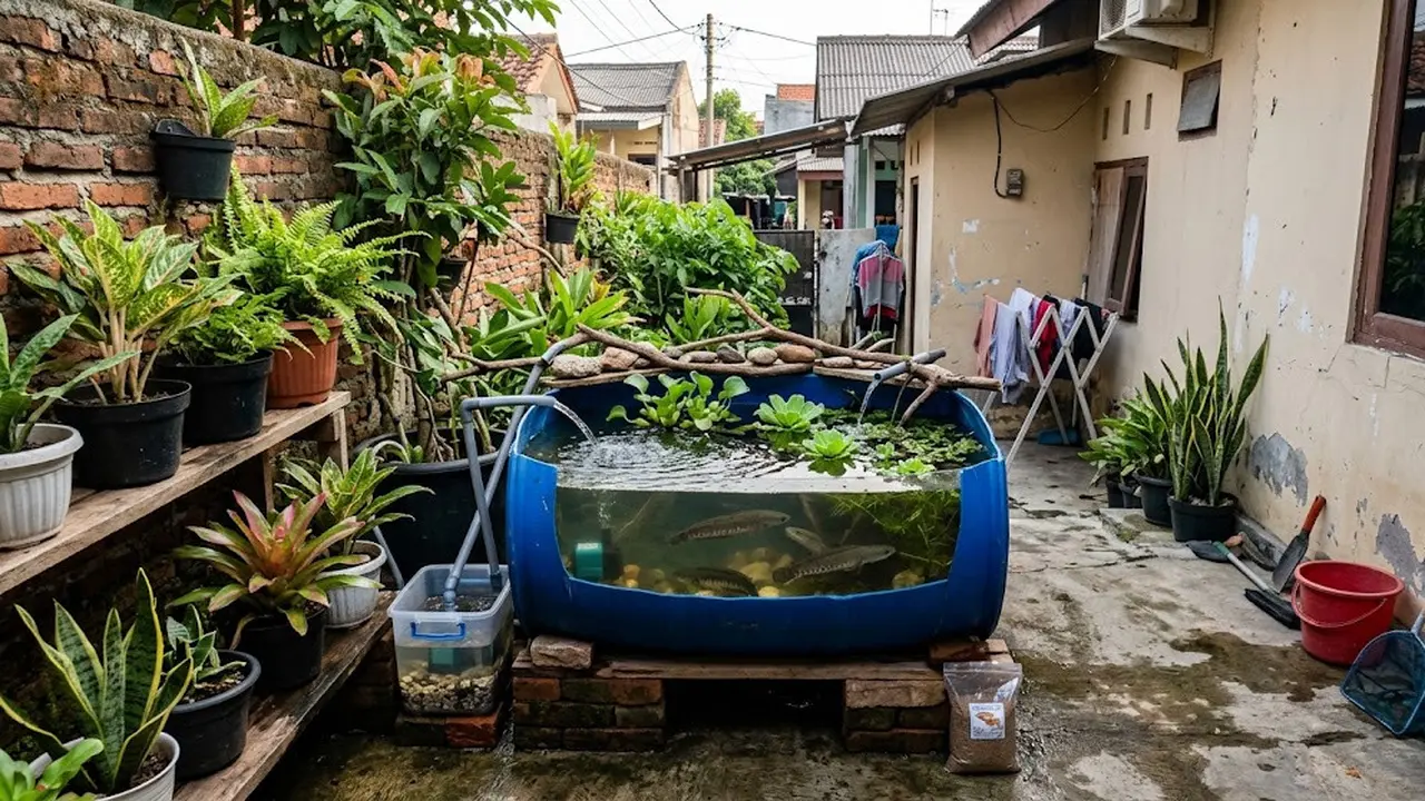 9 Ide Kolam Ikan Gabus Mini dari Wadah Bekas untuk Halaman Sempit, Kreatif dan Hemat Biaya