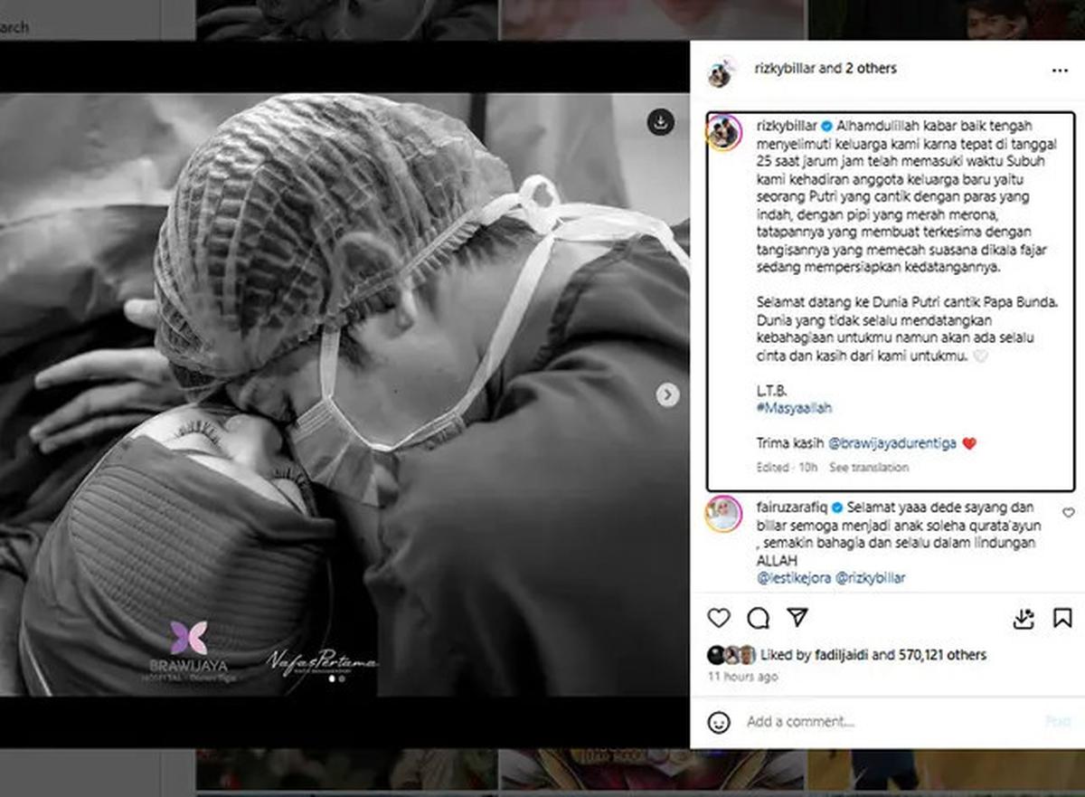 Lesti Kejora - Rizky Billar Sambut Kelahiran Anak Kedua, Banjir Ucapan Selamat dari Rekan Artis