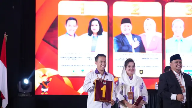 Pasangan Calon Wali Kota dan Wakil Wali Kota Bogor, Sendi Fardiansyah dan Melli Darsa, mendapat nomor urut 1