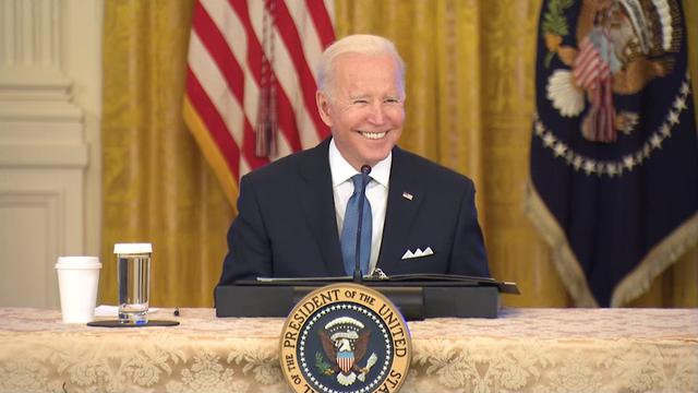 Presiden AS Joe Biden dalam pertemuan White House Competition Council.