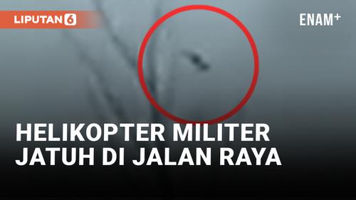 VIDEO: Helikopter Black Hawk AS Jatuh di Jalan Raya