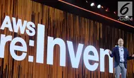 CEO Amazon Web Services (AWS), Andy Jassy, pada saat gelaran AWS di Las Vegas, Amerika Serikat. (Liputan6.com/ Andina Librianty)