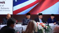 Presiden Prabowo Subianto dalam acara Business Summit yang digelar di US Chamber of Commerce, Washington DC, Rabu (18/2/2026). (Istimewa)
