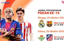 Cek Jadwal dan Nonton LaLiga 2025/26: Pekan Ke-10 Live Streaming Eksklusif di Vidio