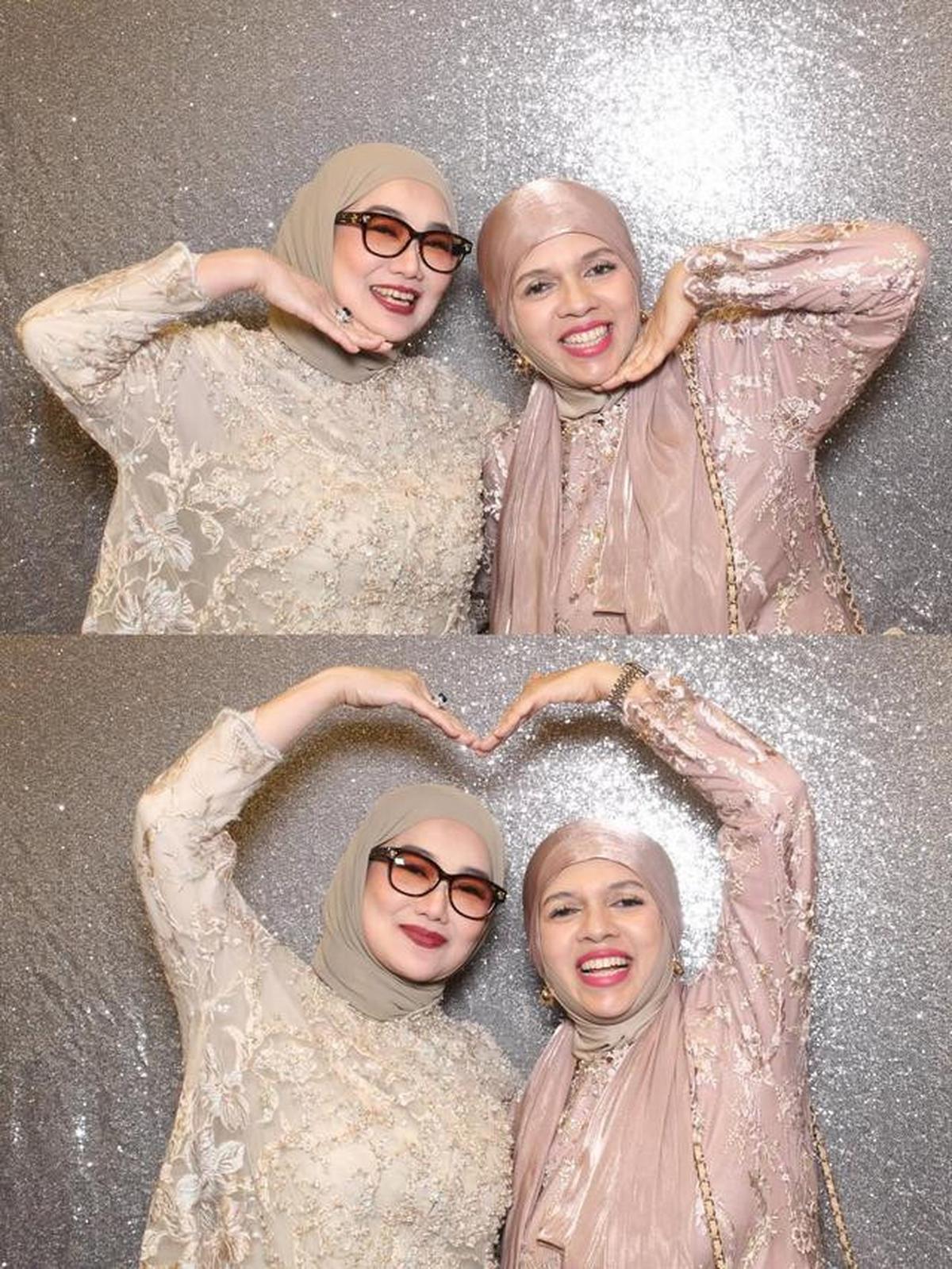 6 Potret Gamis Brokat Reza Artamevia dan Geni Faruk di Tedak Siten Anak Aaliyah Massaid