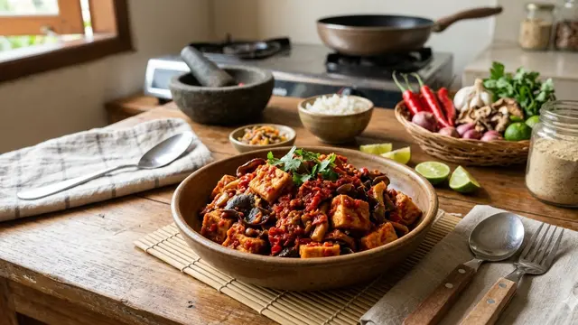 Resep Balado Tahu Jamur Tanpa Minyak (Foto: Gemini AI)