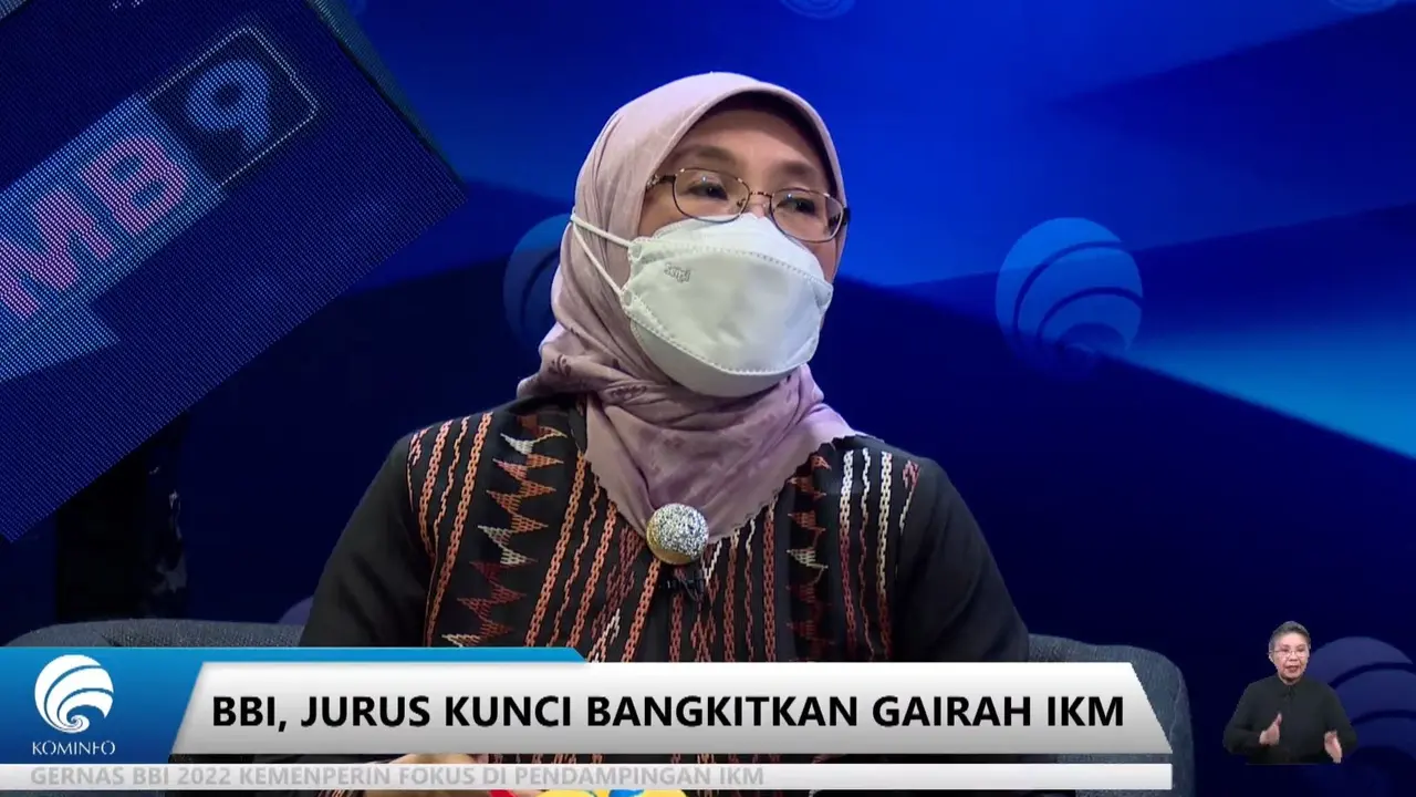 Dirjen Industri Kecil Menengah, dan Aneka Kementerian Perindustrian Reni Yanita, menjelaskan program E-smart IKM dalam  FMB9 dengan topik “BBI, Jurus Kunci Bangkitkan Gairah IKM”, Senin (20/6/2022).
