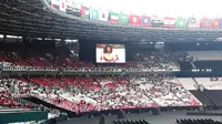 Suasana menjelang opening ceremony Asian Games 2018 di Stadion Utama GBK, Jakarta (Bola.com/Yus Mei Sawitri)