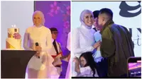 Olla Ramlan ultah ke-43, Aufar Hutapea Cipika cipiki (Foto: Instagram ollaramlan/Tayangan Hot Shot via YouTube SCTV)