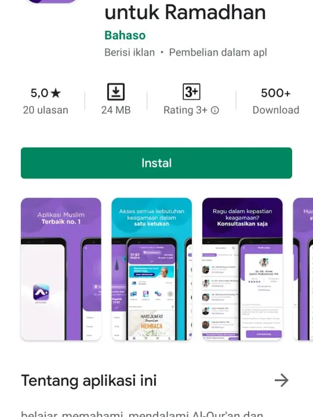Aplikasi Amini untuk belajar Al-quran