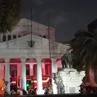 Kebakaran Museum Nasional atau Museum Gajah di Jalan Medan Merdeka Barat, Jakarta Pusat. (Liputan6.com/Erina Putri)