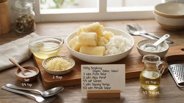 Bahan-bahan Utama untuk Gnocchi Singkong.