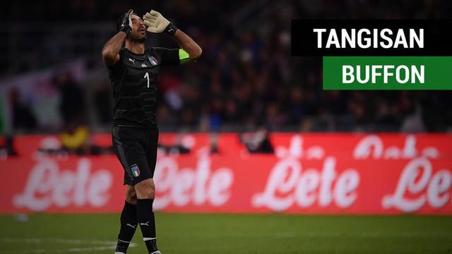 Berita video momen Gianluigi Buffon menangis setelah Italia gagal melangkah ke Piala Dunia 2018.