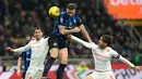 Inter Milan sukses membalas dendam setelah berhasil mengalahkan Fiorentina dengan skor 2-1 pada lanjutan Liga Italia di Stadion Giuseppe Meazza, Selasa (11/2/2025). Sebelumnya Inter kalah tiga gol tanpa balas saat bertandang ke markas Fiorentina pada laga tunda pekan ke-14 Serie-A. (AP Photo/Luca Bruno)