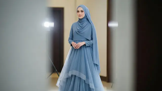 Dress Chiffon Tile Layered Elegan