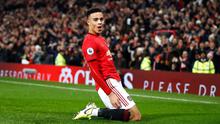 Pemain Manchester United Mason Greenwood merayakan golnya ke gawang Newcastle United pada pertandingan Liga Inggris di Old Trafford, Manchester, Inggris, Kamis (26/12/2019). Manchester United menang 4-1 atas Newcastle United. (Martin Rickett/PA via AP)