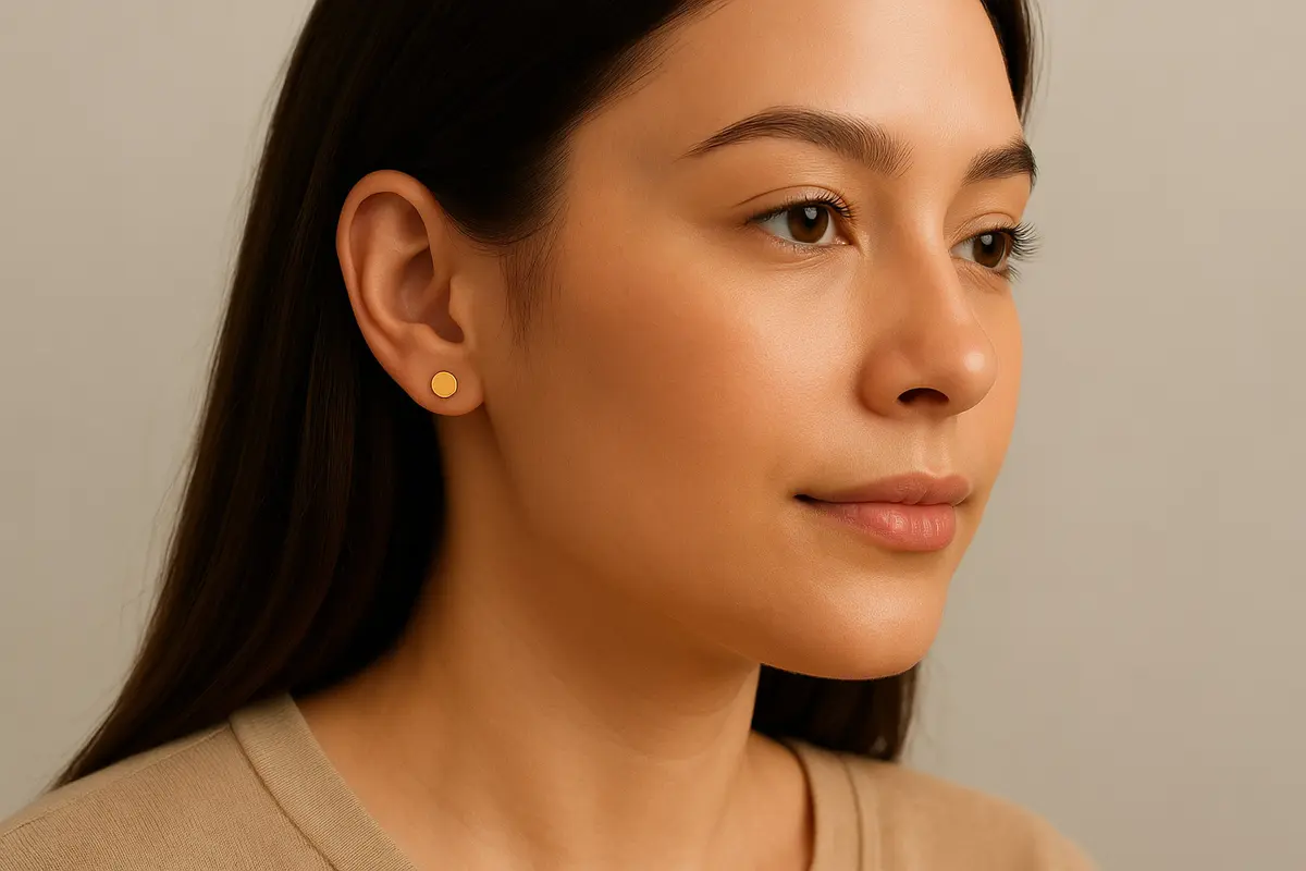 Pilihan Anting Emas Bulat Minimalis Modern/via AI