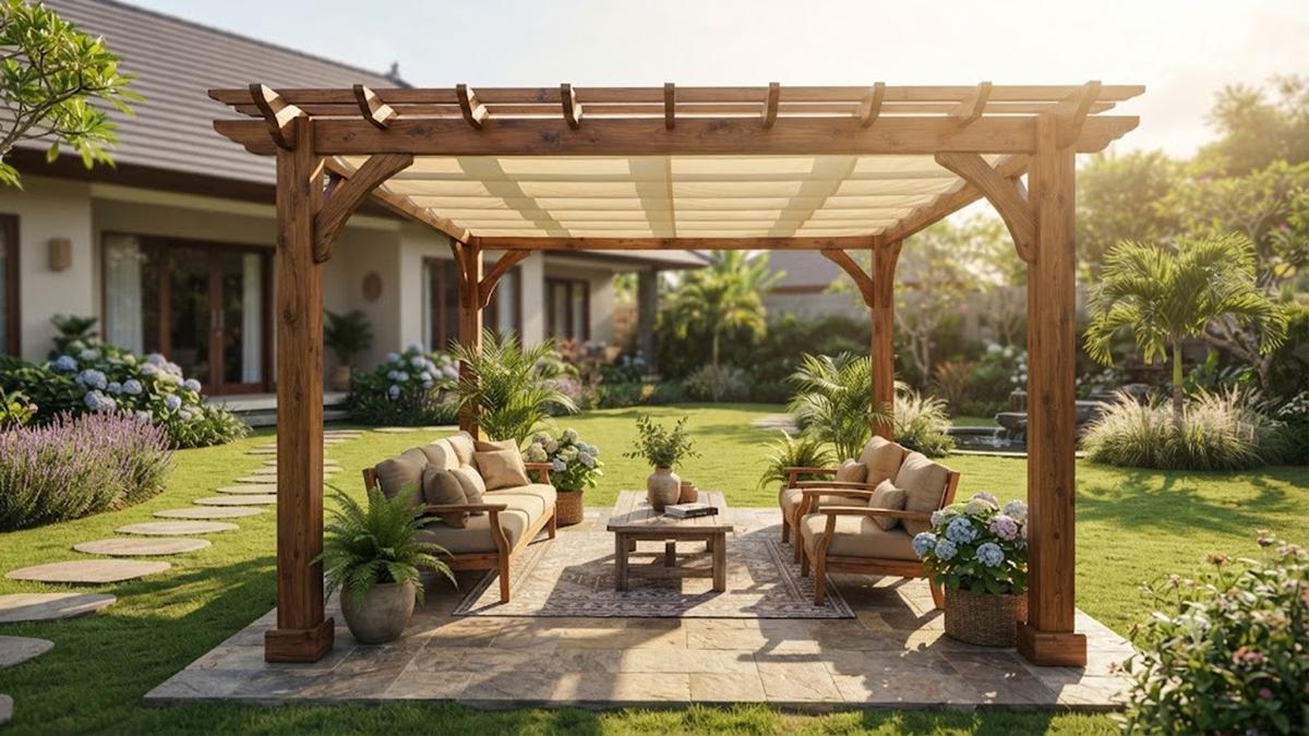 7 Model Pergola Kayu yang Mudah Dirawat, Ide Outdoor yang Bikin Taman Makin Estetik