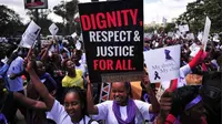Aksi protes menentang kejahatan seksual dilakukan di Kenya (AFP)