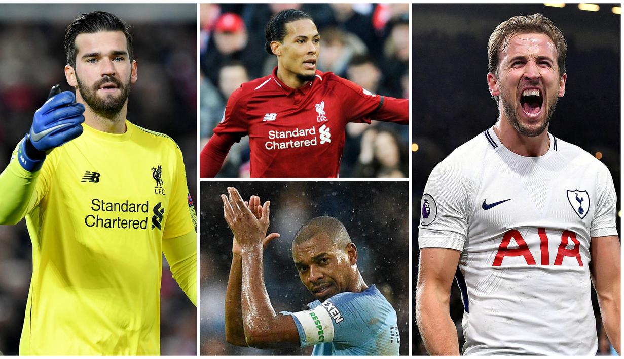 Berikut ini 7 pemain Premier League yang mengalami peningkatan rating di FIFA 19. Dua Diantaranya adalah Harry Kane dan Virgil van Dijk. (Foto Kolase AP dan AFP)