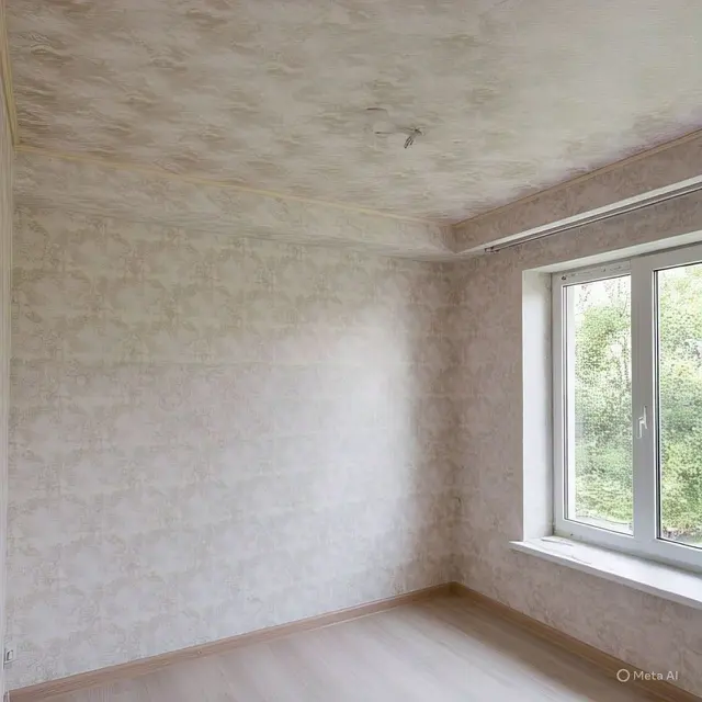 Desain Plafon dengan Wallpaper Menyatu Dinding