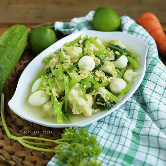 cah sawi telur puyuh