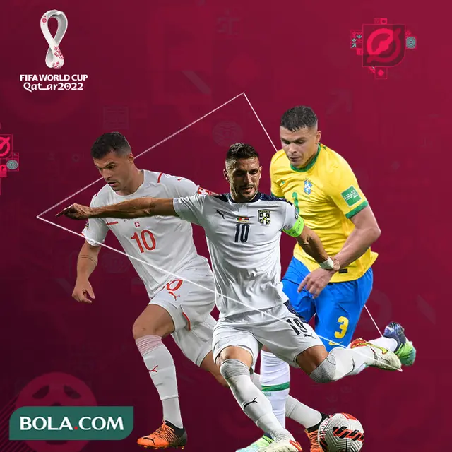 Piala Dunia - Granit Xhaka, Dusan Tadic, Thiago Silva