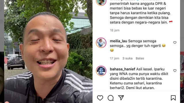 Unggahan Ernest Prakasa. (Foto: Instagram @ernestprakasa)