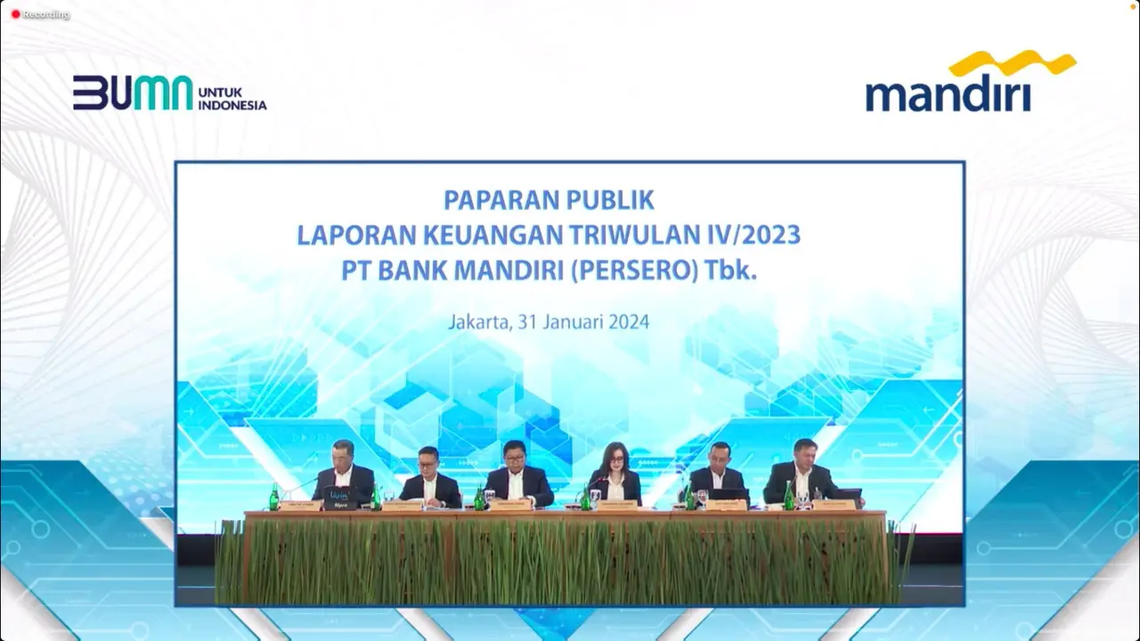 Bank Mandiri Kantongi Laba Bersih Rp 55,1 Triliun, Naik 33,7% pada 2023
